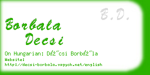 borbala decsi business card